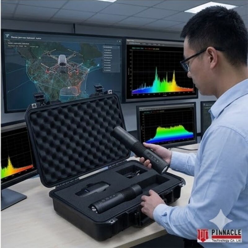 手持ちの懐中電灯 900/1.5G/2.4G/5.2G/5.8G 500メートルまでのアンチ・ドローン・ジャマー